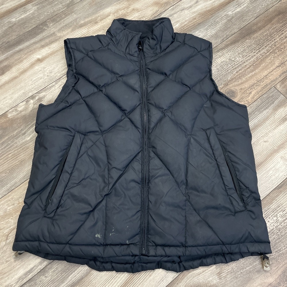 Cabelas Vest Women M Black Goose Down Puffer Jacket Coat Full‎ Zip Hunting